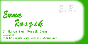 emma roszik business card